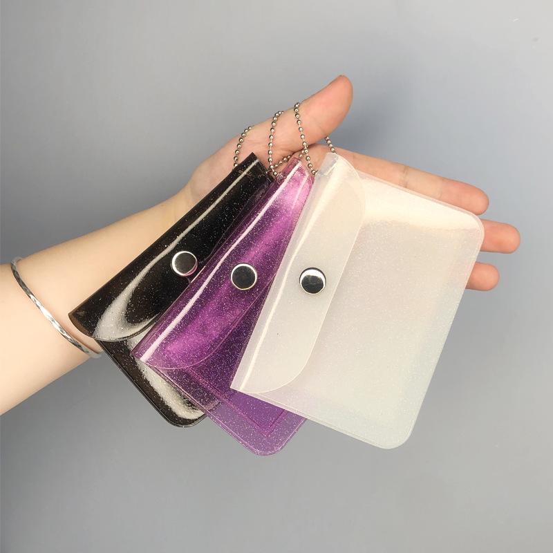 Japanese & Korean Style Snap Button PVC Mini Wallet: Cartoon Coin Purse, Portable Earphone & Key Case Pendant