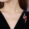 Crystal Snake Brooch Medusa Badge Pin Nonfade Charm Suit Pin For Everyday Use And Festival Formal Event Women Men Unisex
