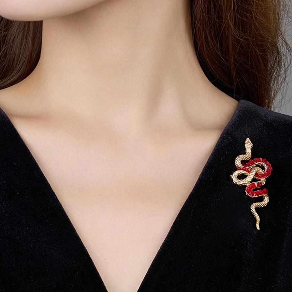 Crystal Snake Brooch Medusa Badge Pin Nonfade Charm Suit Pin For Everyday Use And Festival Formal Event Women Men Unisex
