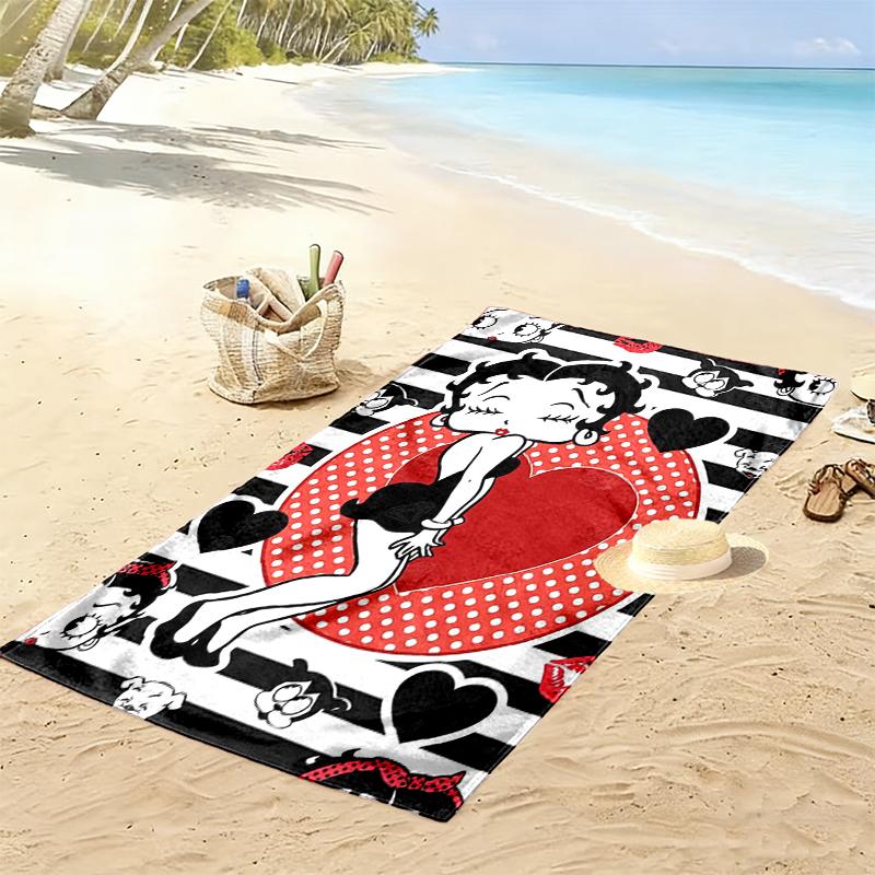 Betty Boop Beach Towel Perfect for Travel, Outdoor Activities, Swimming, Camping, Hiking