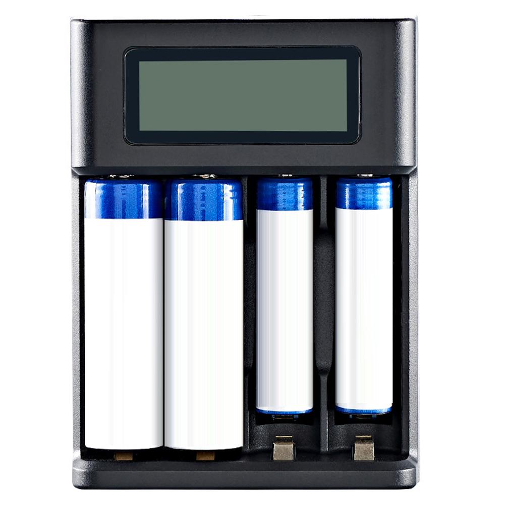 4 Slots LCD Display AA AAA Rechargeable Battery Charger Independent Slot USB Input for 1.2V Ni-MH/Ni-CD Rechargeable Batteries