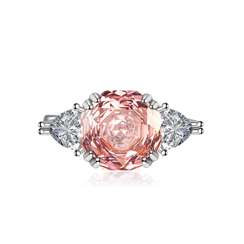 Schöne Moissanit Halskette Ohrringe Ring für Frauen Hochzeit Verlobung Schmuck 925 Sterling Silber 18K Vergoldet Weißgold Halskette