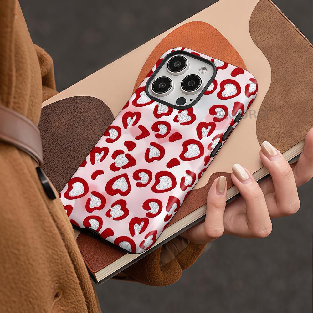 New Heart-shaped Mobile Phone Case Apple Magnetic Case Women's iPhone Mobile Phone Case DIY Mobile Phone Case