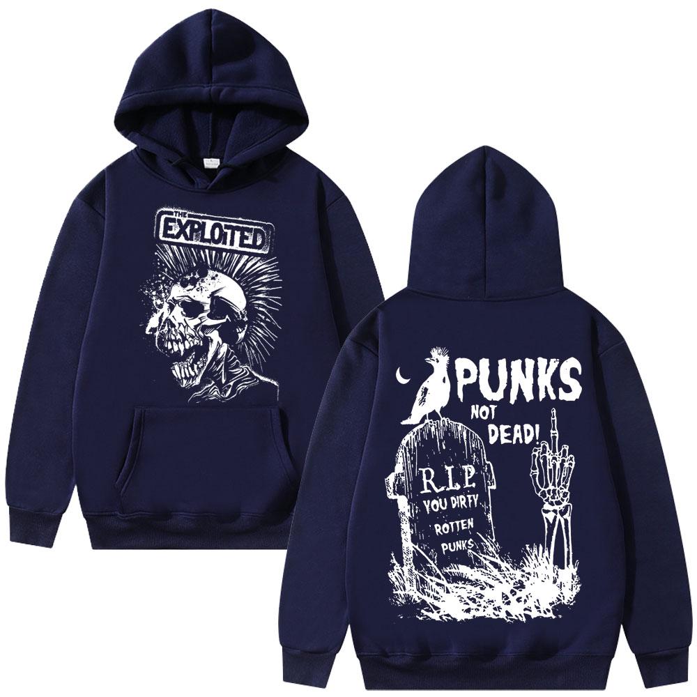 

Rock Band The Exploited Graphic Hoodie Punks Not Dead Hoodies Autumn Winter Men Women Hip Hop Gothic Punk Oversized Sweatshirt 3XL