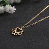 Cazador Fashion Animal Paw Hollow Pendant Necklace for Women Girl Dog Cat Bear Paw Neck Chain Stainless Steel Jewelry Gift