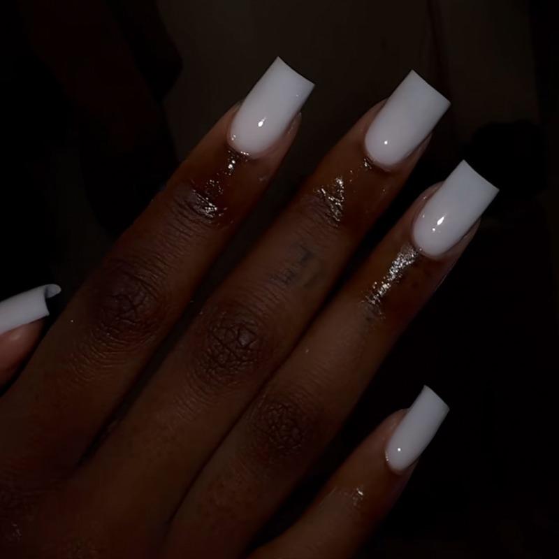 Noste Dlouhý Francouzský Ručně Dělaný Manikúrní Kousek Kamínkový Postupný Přechod Odnímatelná Nálepka na Nehty