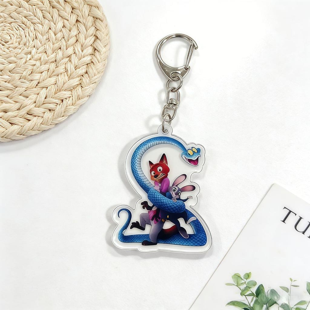 Zootopia Madness Judith Nick Acrylic Keychain Couple Backpack Cute Cartoon Gift Y2k Fashion Toys Anime Cartoon Frind