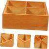 1 Stück Multifunktionale Aufbewahrungsbox Trockenobstschale Fach Pflanzgefäß Holz Gemüseplatte 4 Fächer Holztablett