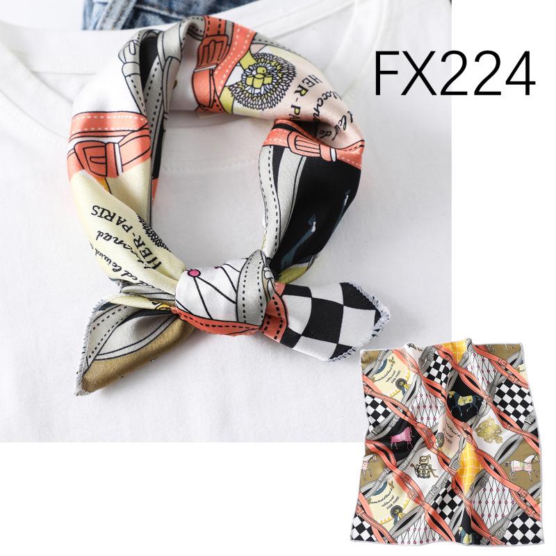 Small Silk Scarf Is Versatile, Small Square Scarf, Female Decorative Collar Scarf, Scarf, Headscarf, Hairband, Wrist Strap 50Cm