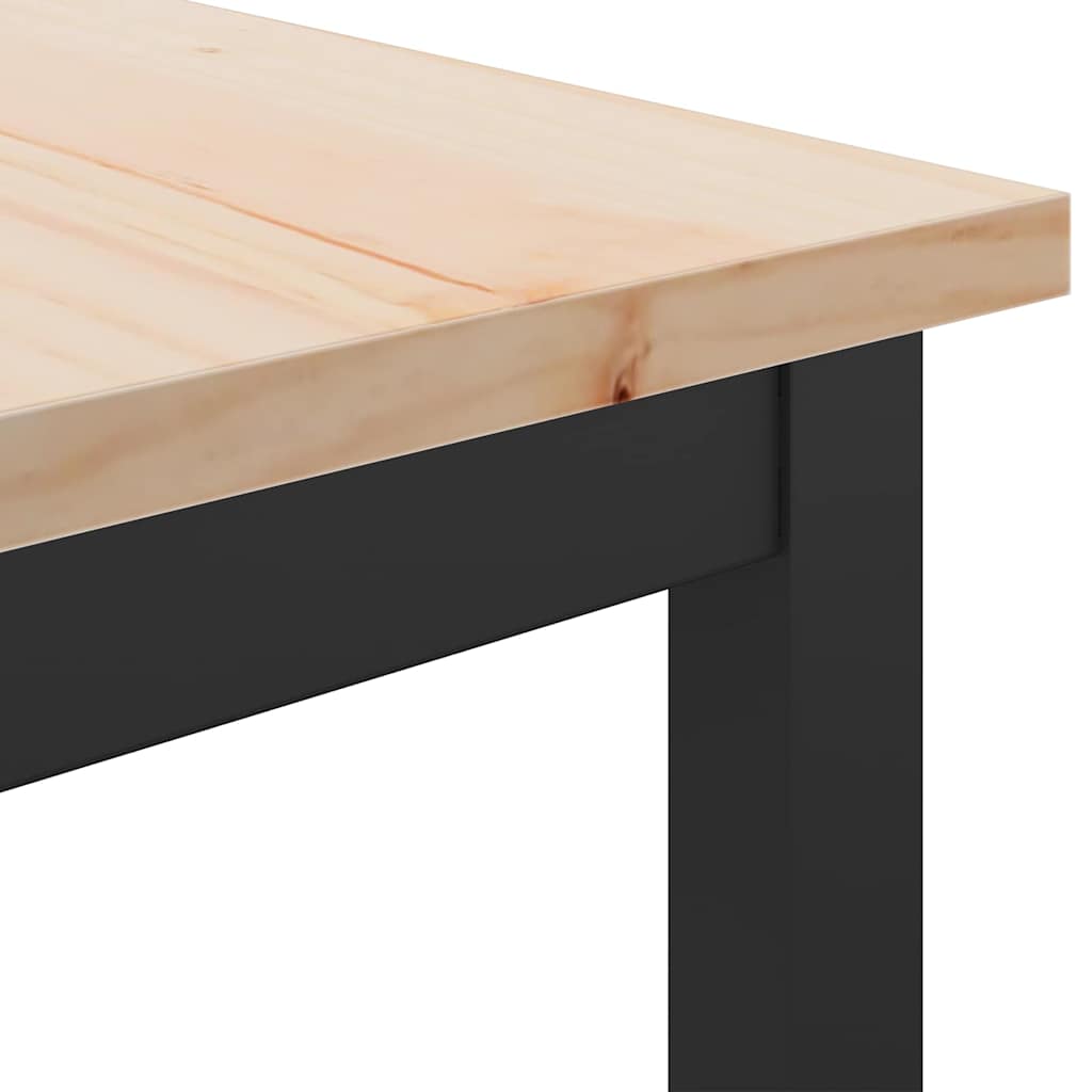 Natural Table 100 x 50 x 91 cm Engineered Wood and Steel
