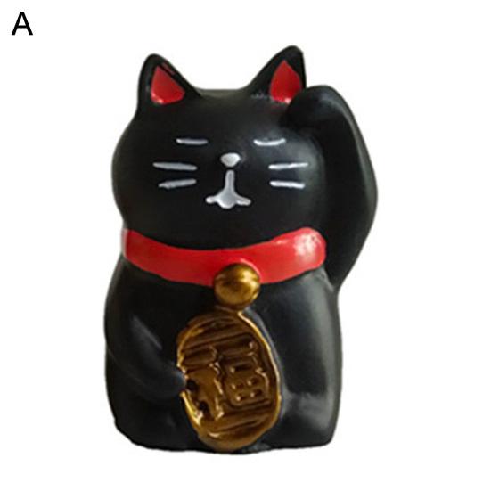 Ornament Crafts Exquisite Realistic Resin Lucky Black Cat Ornament for Cake Topper