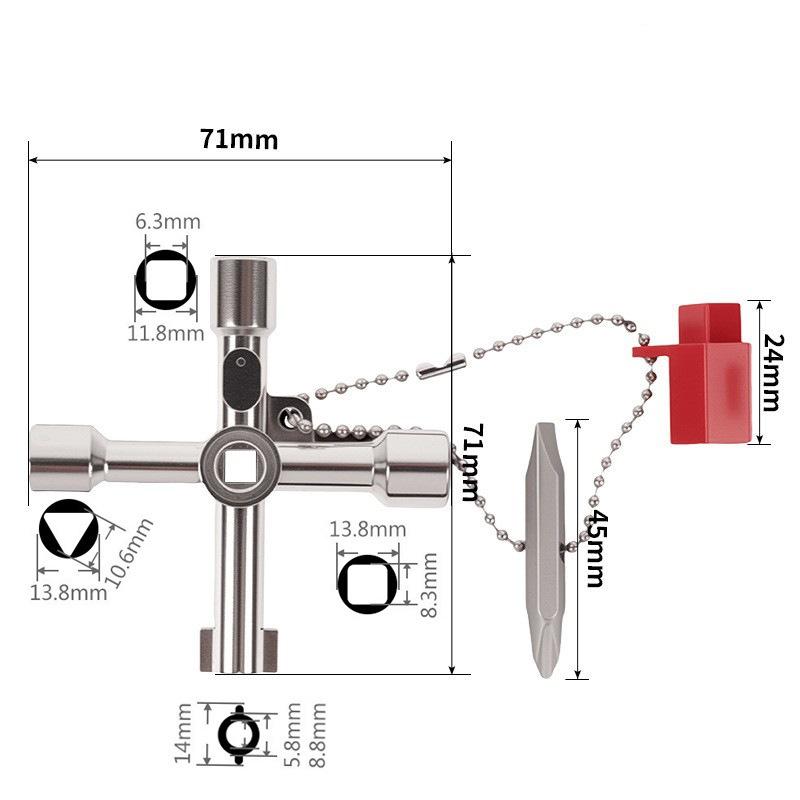 Cross-shaped Key Wrench, Water Meter Valve Key, Internal Triangular Wrench, Multi-purpose Tool