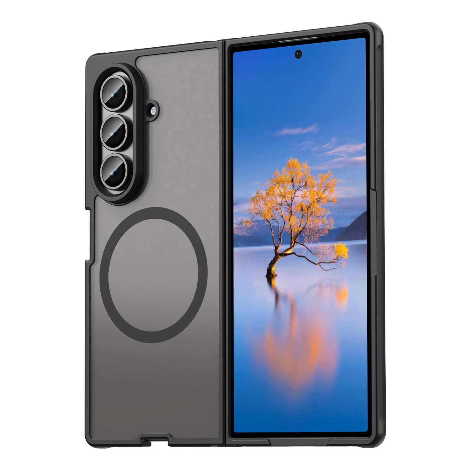 Чехол для телефона Samsung Galaxy Z Fold 7, Магнитный противоударный чехол, Гибридный бампер-чехол для Samsung Galaxy Z Fold 7 чёрный
