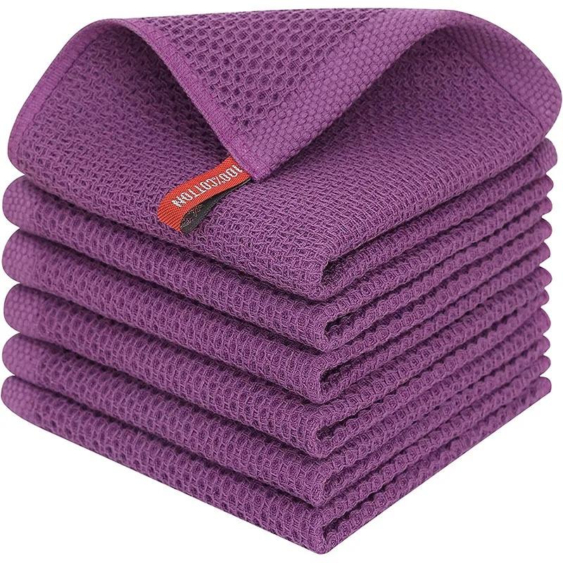 2 Pezzi 34*34cm Panno per Piatti in Cotone Asciugamano a Nido d'Ape Ultra Morbido Assorbente Asciugamano per le Mani Panno per Lavare Panno per la Pulizia della Cucina Domestica Strumento