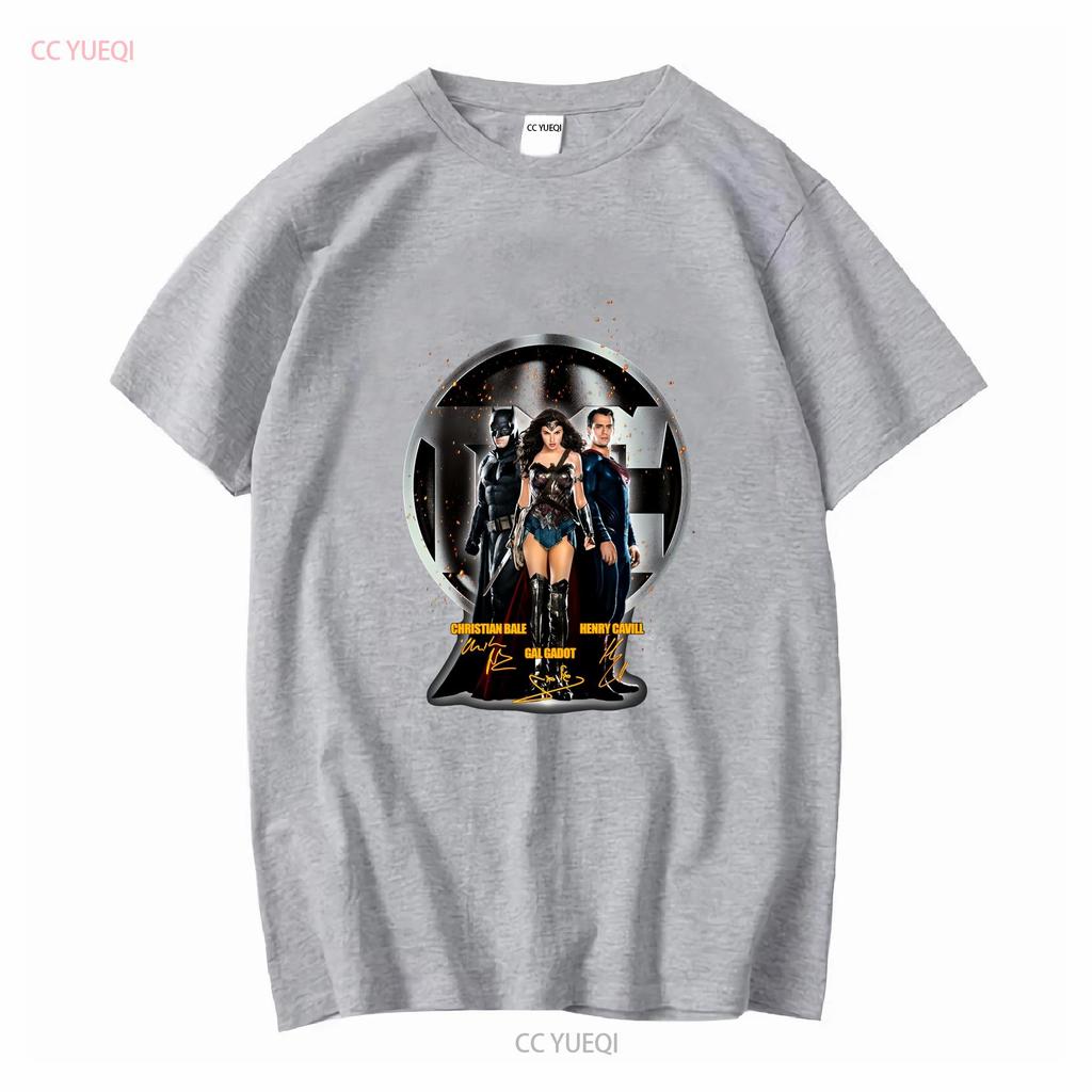 Gal Gadot Henry Cavill Christian Bale Unterschrift T-Shirt lange oder kurze Ärmel vintage gewaschen Grafik Unisex Freizeit
