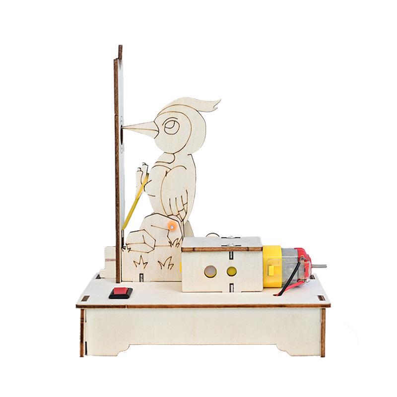Electric Woodpecker DIY Building Blocks Science Kit for Kids - Educational Physics Experiment Pack