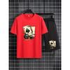 Summer Outdoor Men's Dice Spade Set Comfortable Casual Round Neck T-shirt Loose Short Men's Fashion Sports Summer Children's Set