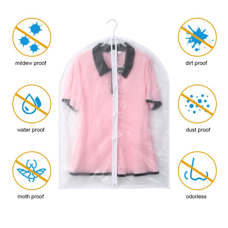 6pack Storage Garment Covers Translucent Dress Bag Waterproof Dustproof Clothing Cover Clothes