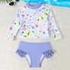 2026 Girls' Long Sleeve Two-Piece Swimsuit Set - Toddler Swimwear