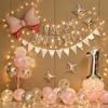 1st Birthday Baby Girl Party Decorations: Balloons and Backdrop Set