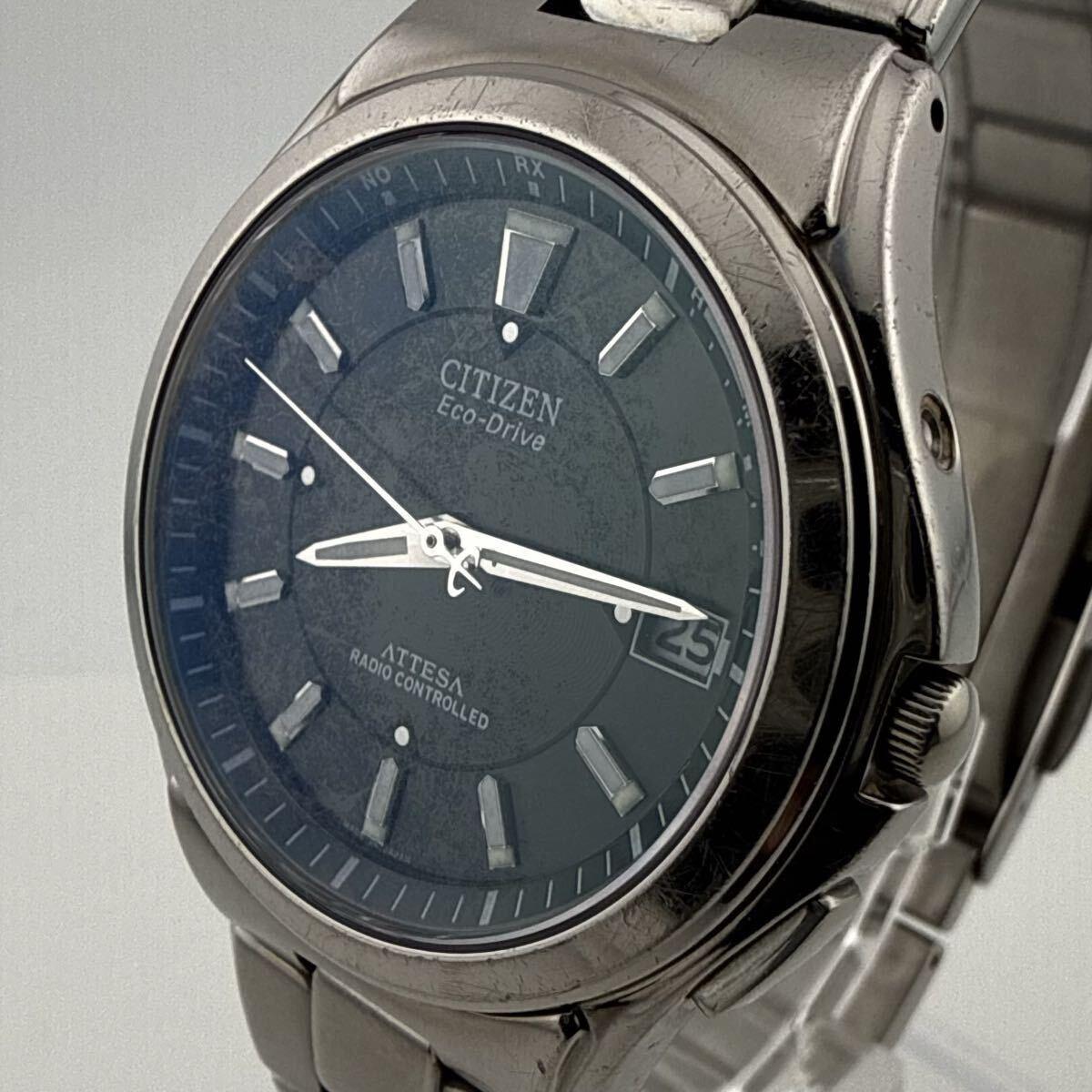 CITIZEN Citizen ATTESA H110- T011331 Мужские наручные часы Радиоуправляемые на солнечной батарее Рабочее состояние Прием радиосигнала подтвержден Поверхностная тусклость [N422]