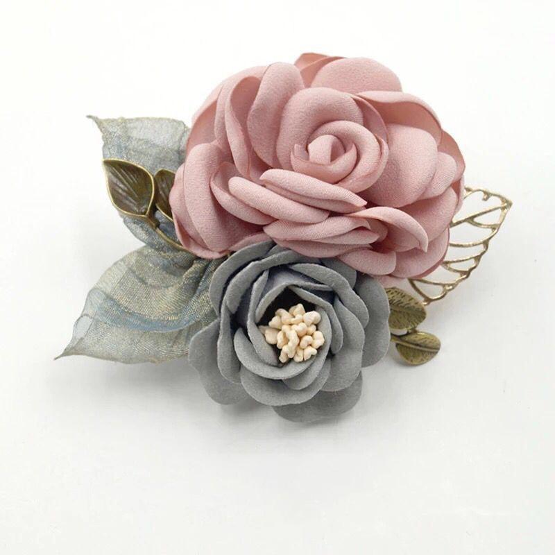 

1Pc Party Accessories Casual Rose Flower Fashionable Botanical Pins Women Mother s Day Gift Brooches Fabric