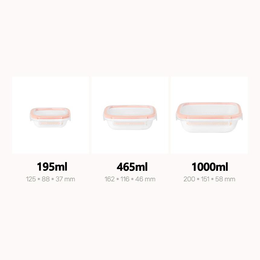 Corelle Jacquard Band Square Sealed Food Storage Container 2p (300ml) Dishwasher Oven Safe Yellow