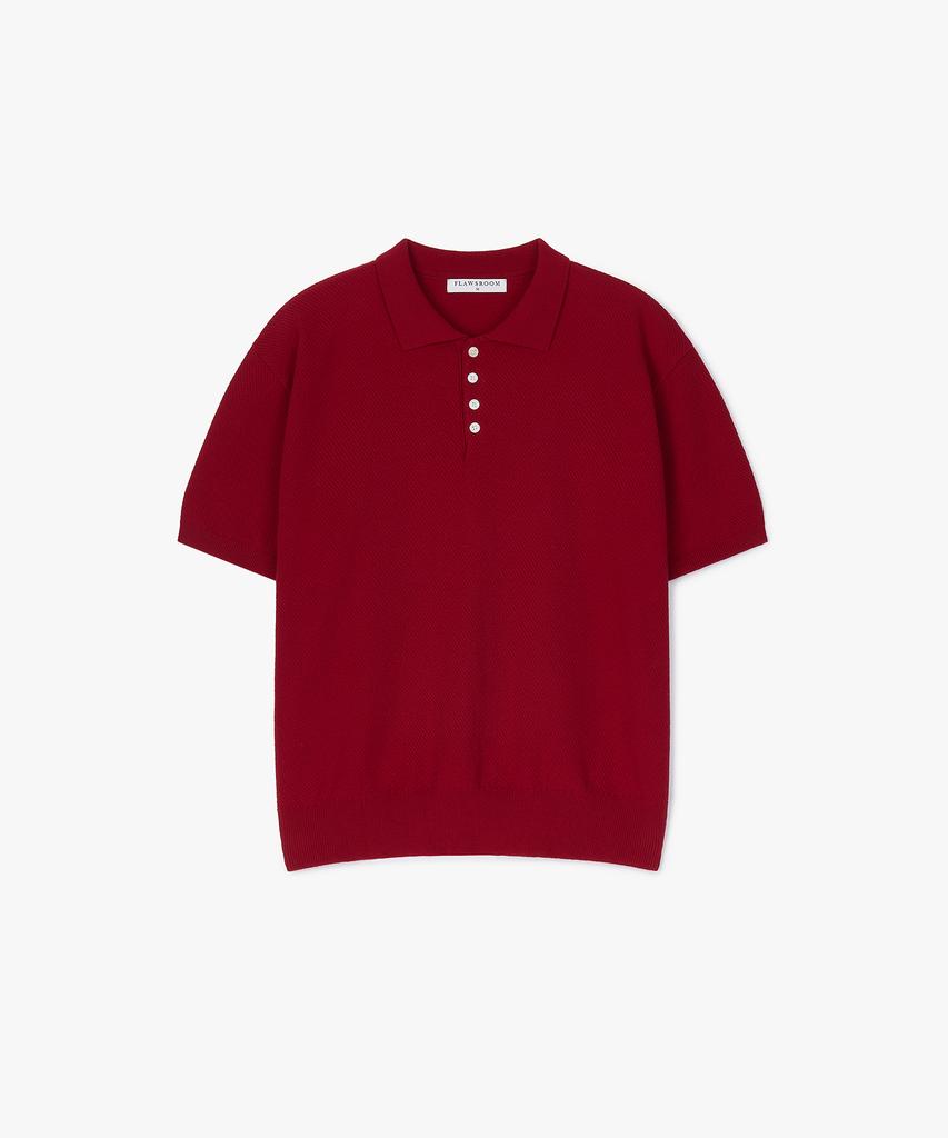 Peullojeulum Pure Cotton Collar Knit Red