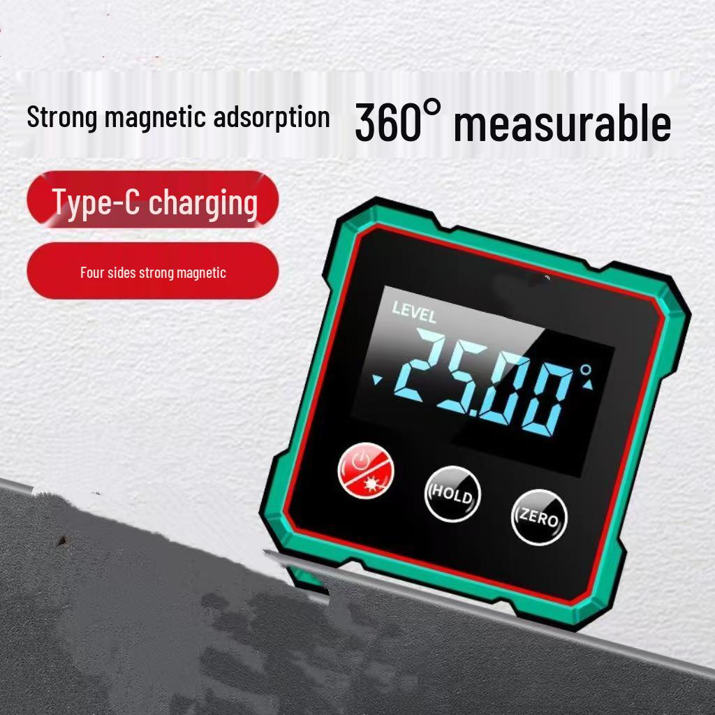 Digital Laser Inclinometer Box - Angle Measuring Instrument & Slope Meter Level