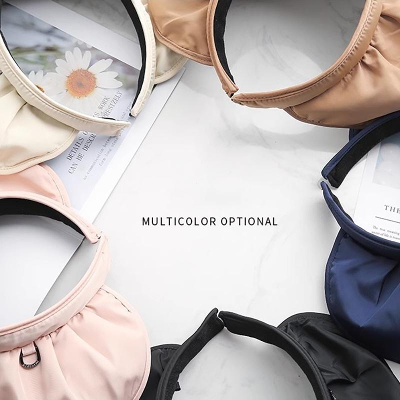 Summer Shell Sunshade Hat Uv Protection Dual Use Hair Hoop Sun Cap For Women Outdoor Beach Foldable Wide Brim Bucket Caps