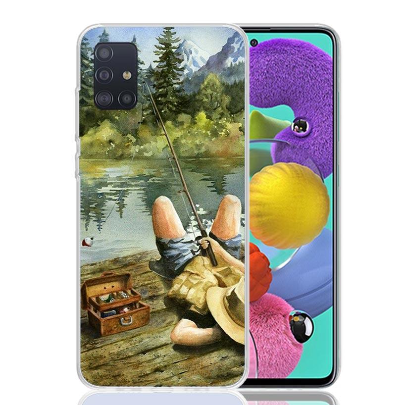 Offshore Angling Fishing Fish Rod Phone Case For Samsung Galaxy A52 A32 A22 A12 A02S A50S A30S A51 A31 AA71 Note 20 Ultra 10 S10