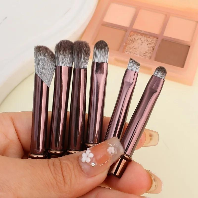 Portable Makeup Brush Head Soft Eyeshadow Eyeliner Lip Liner Brushes Travel Replacement Brush Mini Detail Eye Makeup Tools