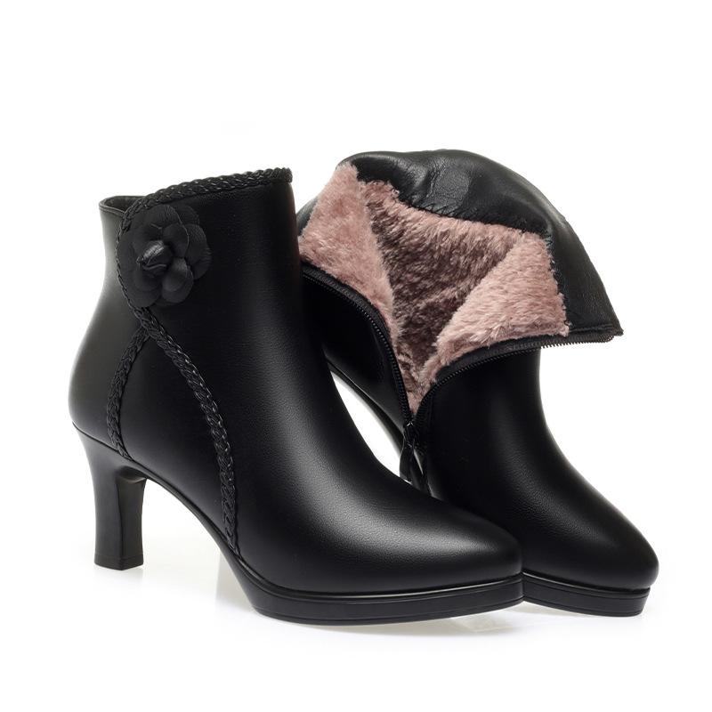 

Остроносые короткие женские ботильоны на высоком каблуке, осенне-зимние, новые белые ботильоны-стилетто с юбкой, материнские хлопковые туфли, бархатные кожаные туфли 40