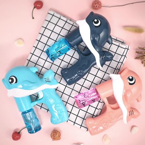 Dolphin Bubble Machine with Light Music Leakproof Kids Handheld Automatic Bubble Maker Shooter Blower Toy Toddlers Boys Girls Christmas Gift