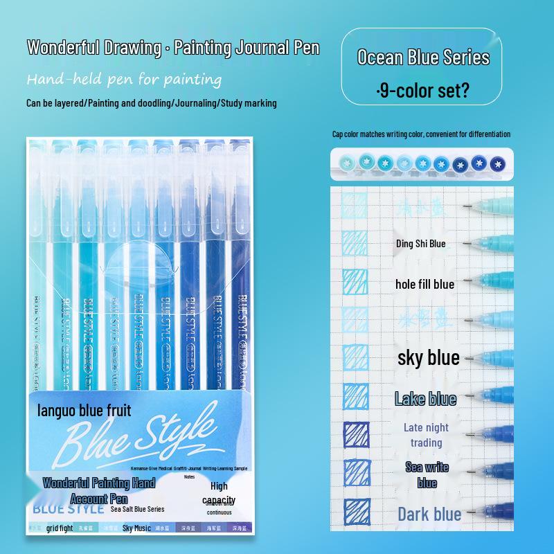 Blue Fruit Large Capacity Journal Pen Set - 234 Colors for Art, Doodling, Fluorescent, Neutral, Acrylic Markers