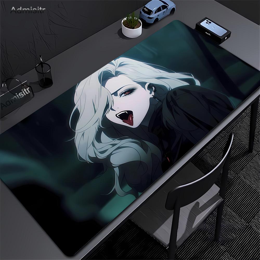 Gaming Mouse Pad HD Print Dark Girl Large Mousepad XXL Rubber Desk Mat for Gamer Desktop Decoration Lock Edge Cool  Mause Mats