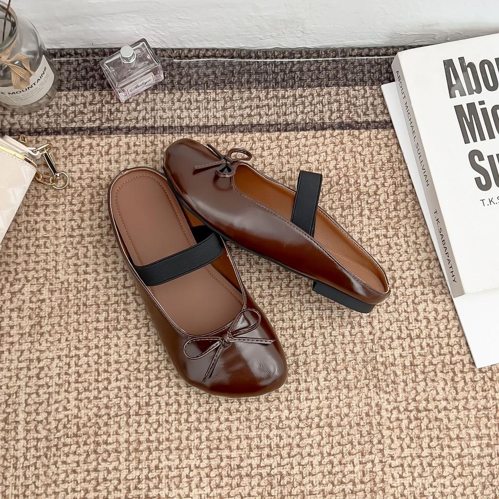 Grape Mother Summer New Bag Head Half Drag Single Shoes Women Wear High Sense Retro Versatile Muller Shoes Women Fashion