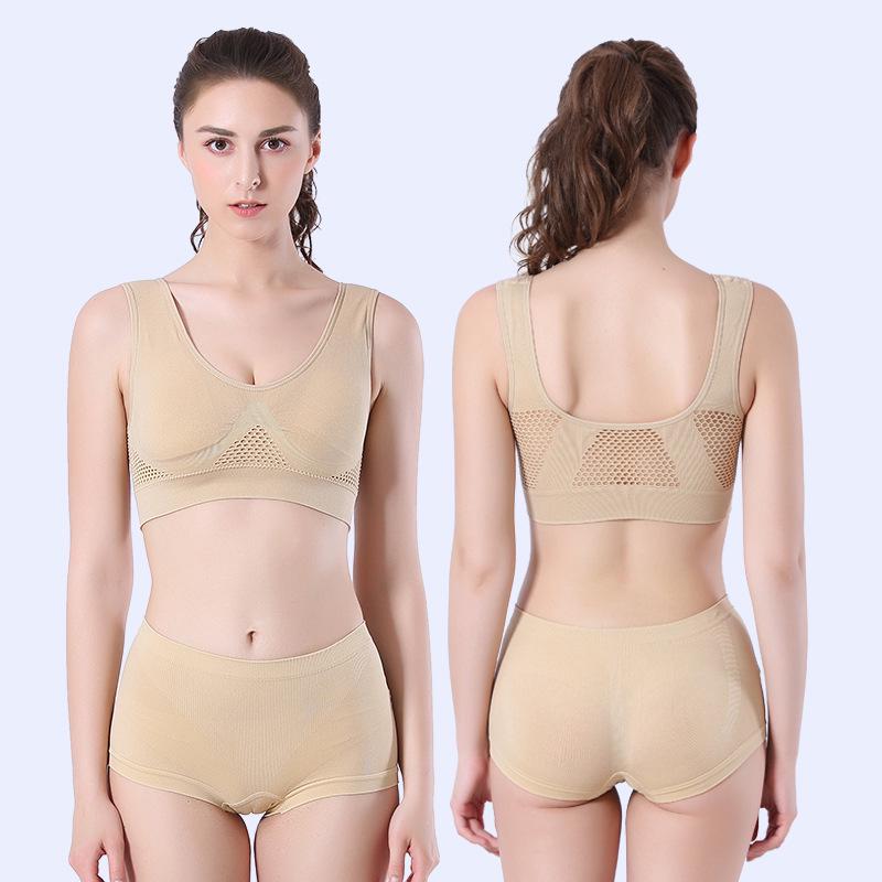 Mesh Breathable Hollow-Out Sports Bra - No Underwire Yoga Exercise Bandeau for Women