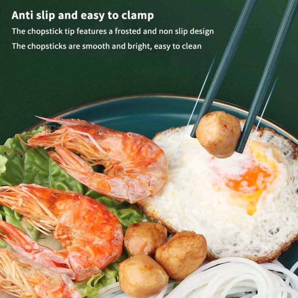 10Pairs Chinese Style National Tide Chopsticks Zinc Zinc Alloy Family Chopsticks Set Food Sticks  Kitchen