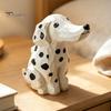 Creative Home Office Decor Handmade Dalmatian Dog Wooden Ornament, Hand Carved Basswood Ornament Animal Figurine, Sculpture for Window Minimalist