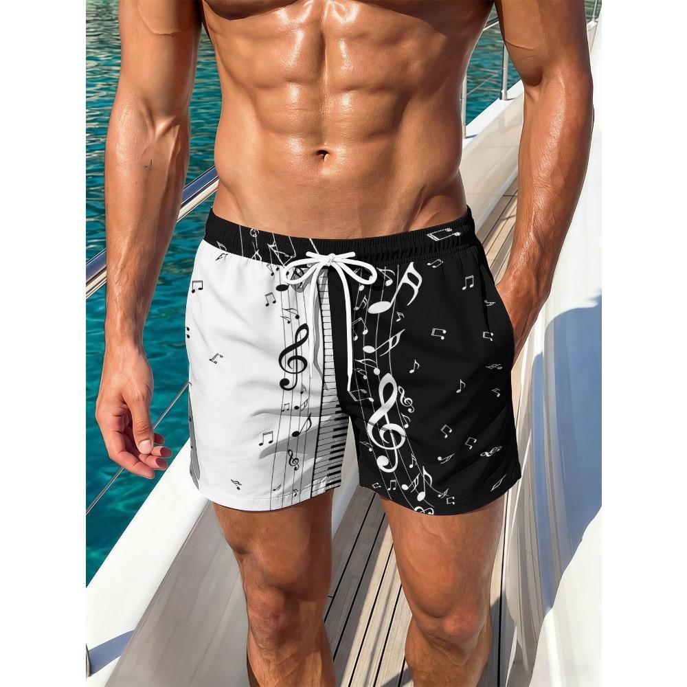Fashionable Comfortable Plus Size Drawstring Loose Colorful Creative 3D Shorts Men Summer Leisure Holiday Cool Daily Versatile Shorts