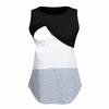 Women Convenient Lactation Pregnant Nursing Round Neck Sleeveless Stripe Gravida Clothing Maternity Shirt