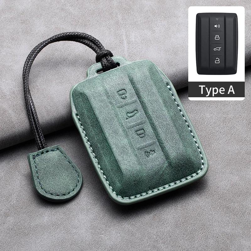 Styling Mouldings Leather Car Smart Remote Key Case Fob Cover For Geat Wall GWM WEY TANK 300 500 Tank300 Tank500 Auto Keychain A