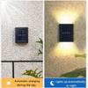 Luce solare da parete 30W 4 Pezzi per Esterno UP e Down 2 LED Lampade Solari Impermeabili Luci Solari per Recinzione per Casa Giardino Portico Balcone