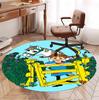 Pippi Longstocking Pattern Round Rug, Indoor/Outdoor Mat, for Picnic, Gameroom, Bedroom, Office, Living Room, Home Decor Carpet, Birthday Gift