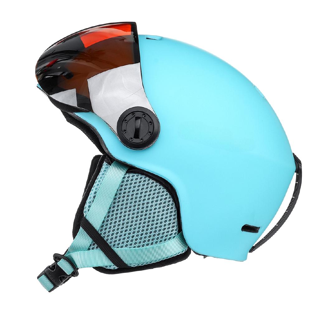 Windproof Outdoor Ski Helmet Integrally-Molded Skiing Helmet Snowboard Skateboard Sports Helmet Lens Visor Goggle