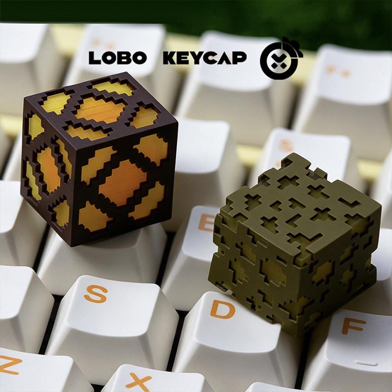 Cartoon Square My World Series Creative Keyboard Decoration Keycap Light-Transmitting Workmanship Resin Material Periphery Gifts