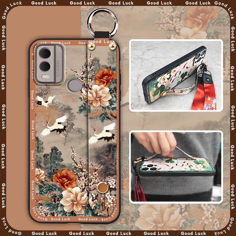 Wasserdichte Handgelenkschlaufe Handyhülle Für Nokia C22 Mode Für Mama Handyhalter Rückseite Schutzhülle Ältere Dame Silikon