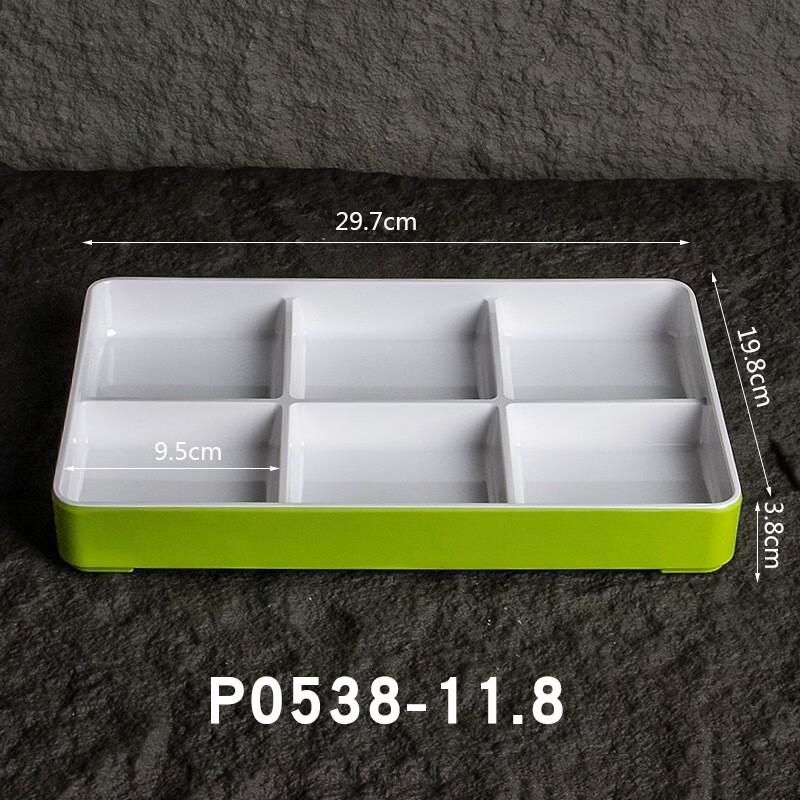 Abay Melamine Six-Compartment Square Serving Platter