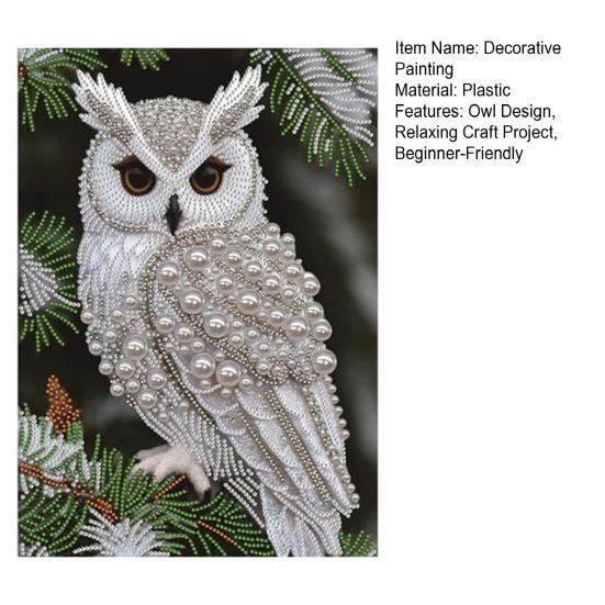Kit d'Art Diamant Hibou pour Adultes Débutants Peinture Perles DIY Projet d'Artisanat Strass avec Diamants Résine Décoration Intérieure Cadeau pour la Famille et les Amis